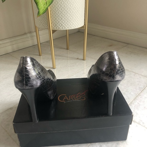 Carlos Santana Shoes Silver Snake Skin Pumps - Picture 4 of 6